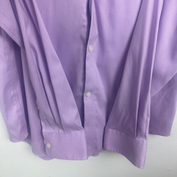 Michael Kors Mens Slim Long Sleeve Button-Up Light Purple Shirt Large 16 1/2 - Picture 4 of 10